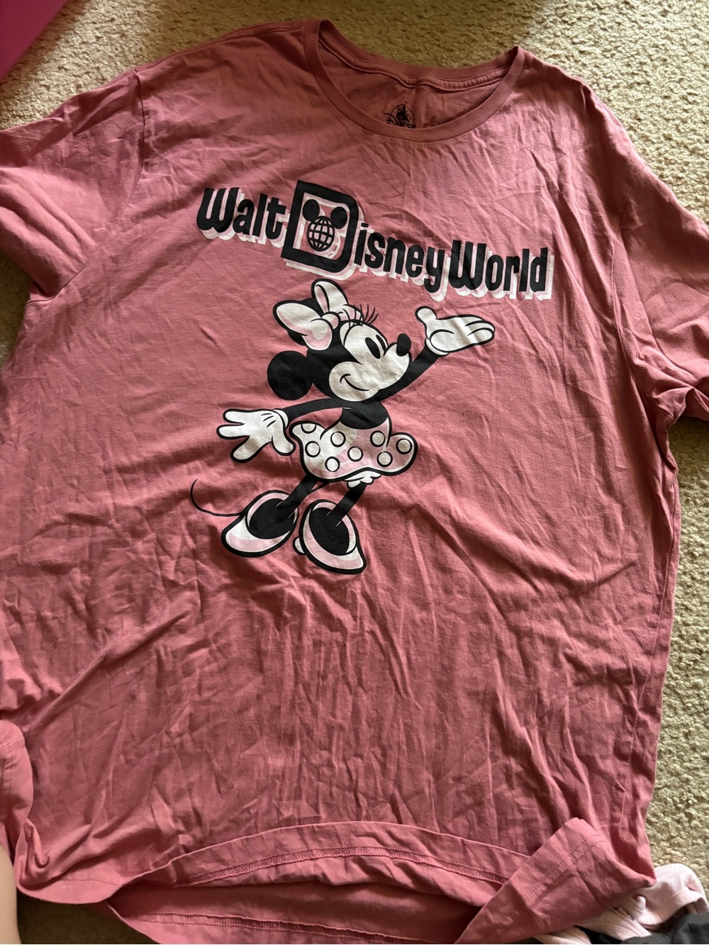 Walt Disney World Minnie Mouse Pink Graphic T-Shirt Retro Logo 2XL
